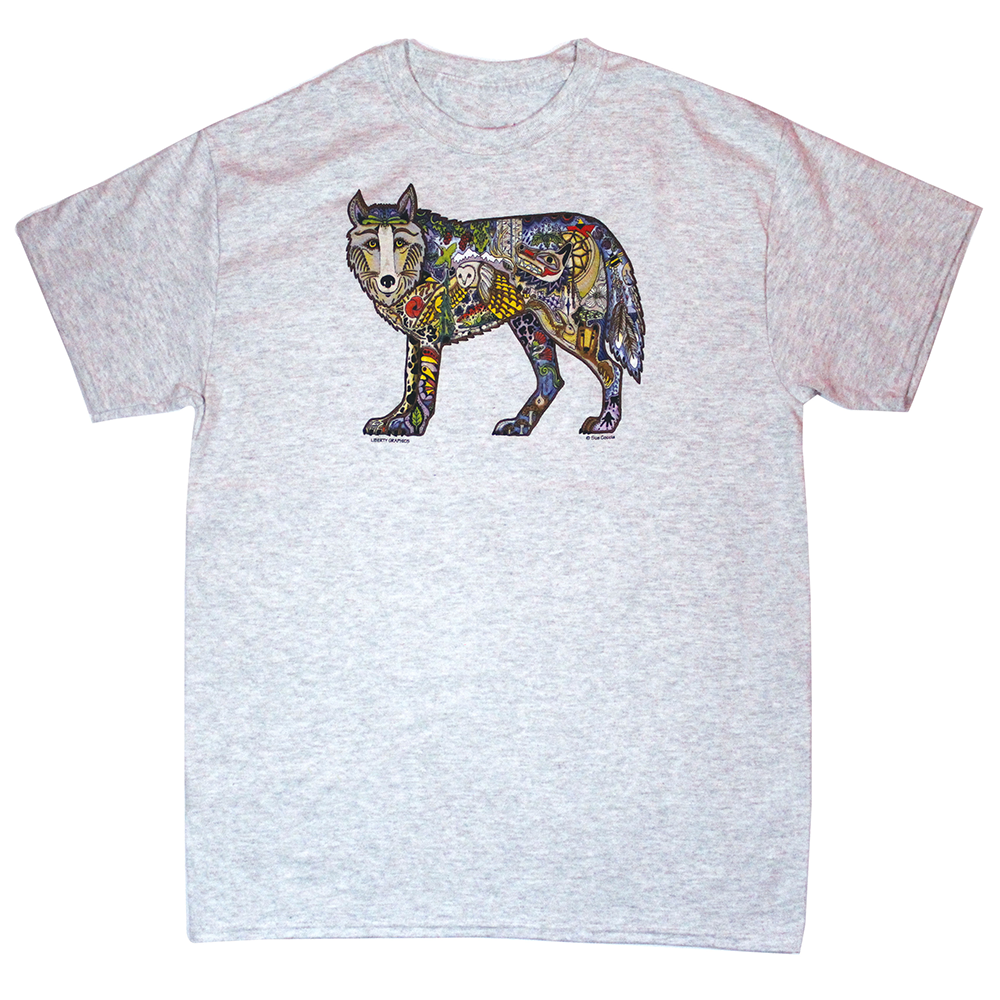 アースアートウルフ　狼をアートにしたリバティーグラフィックスの名作Tシャツ