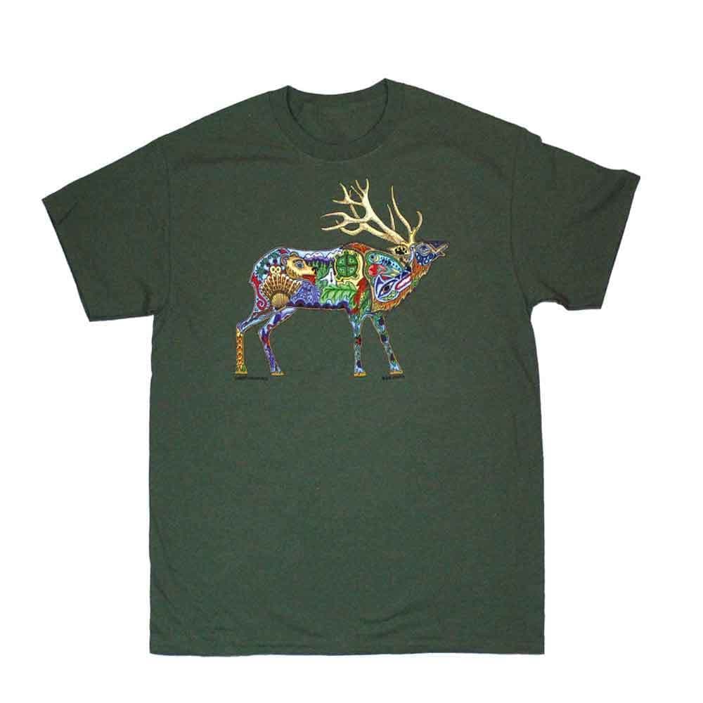 自然派の人にはたまらないエルクのアートTシャツ　リバティーグラフィックスのアートTシャツシリーズ
